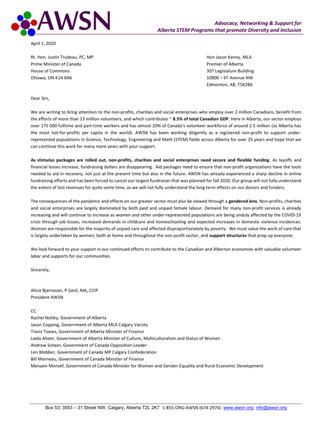 AWSN letter in support of nonprofits